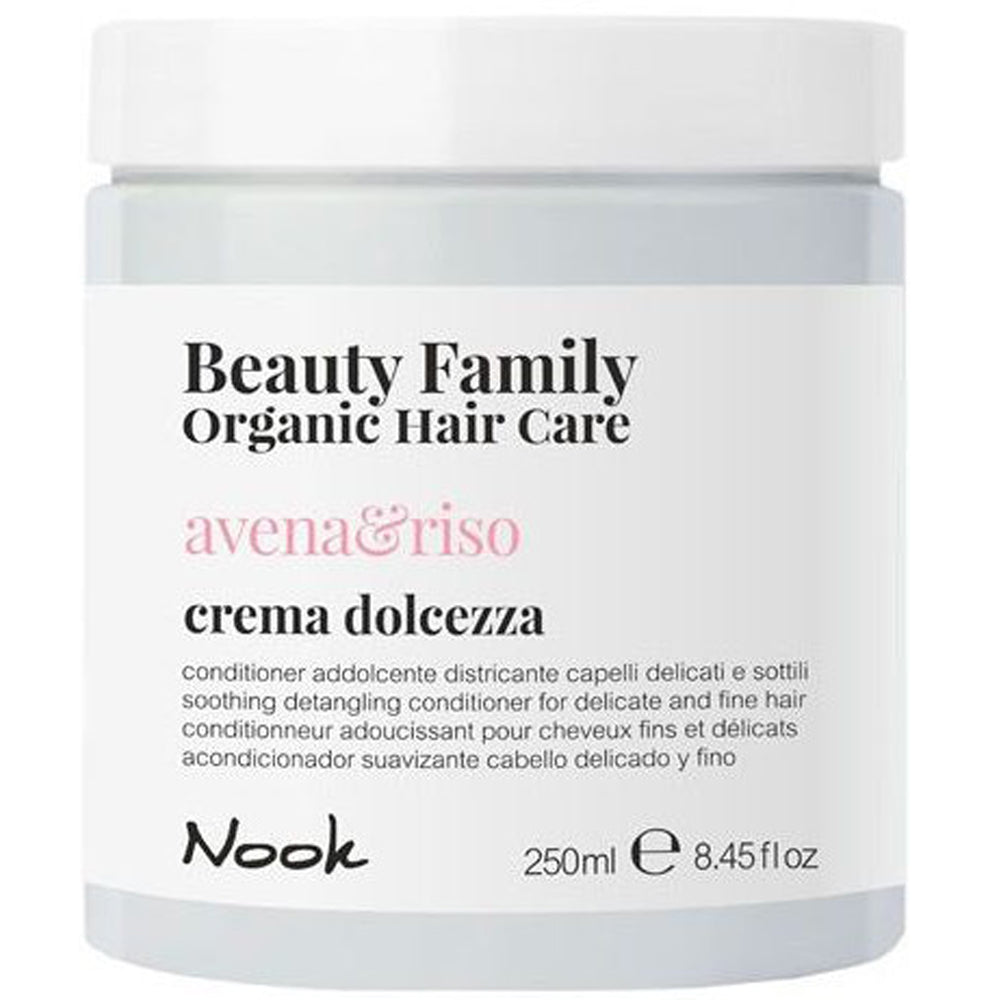 Кондиціонер для тонкого та схильного до сплутування волосся - Nook Beauty Family Organic Avena Riso Crema Dolcezza