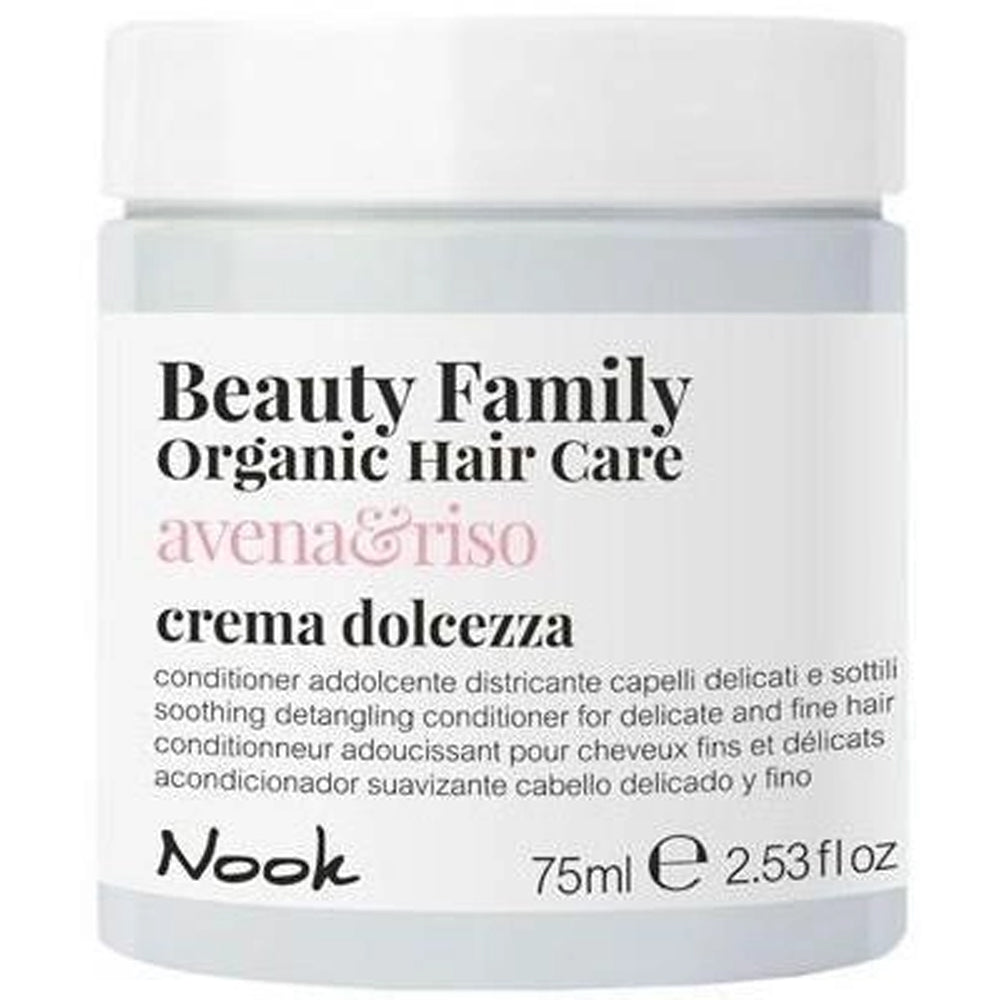 Кондиціонер для тонкого та схильного до сплутування волосся - Nook Beauty Family Organic Avena Riso Crema Dolcezza