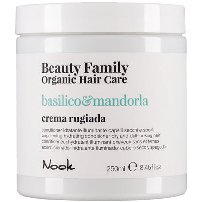 Кондиционер «Яркость Увлажнения и Блеск» для сухих волос - Nook Beauty Family Organic Basilico & Mandorla Crema Rugiada