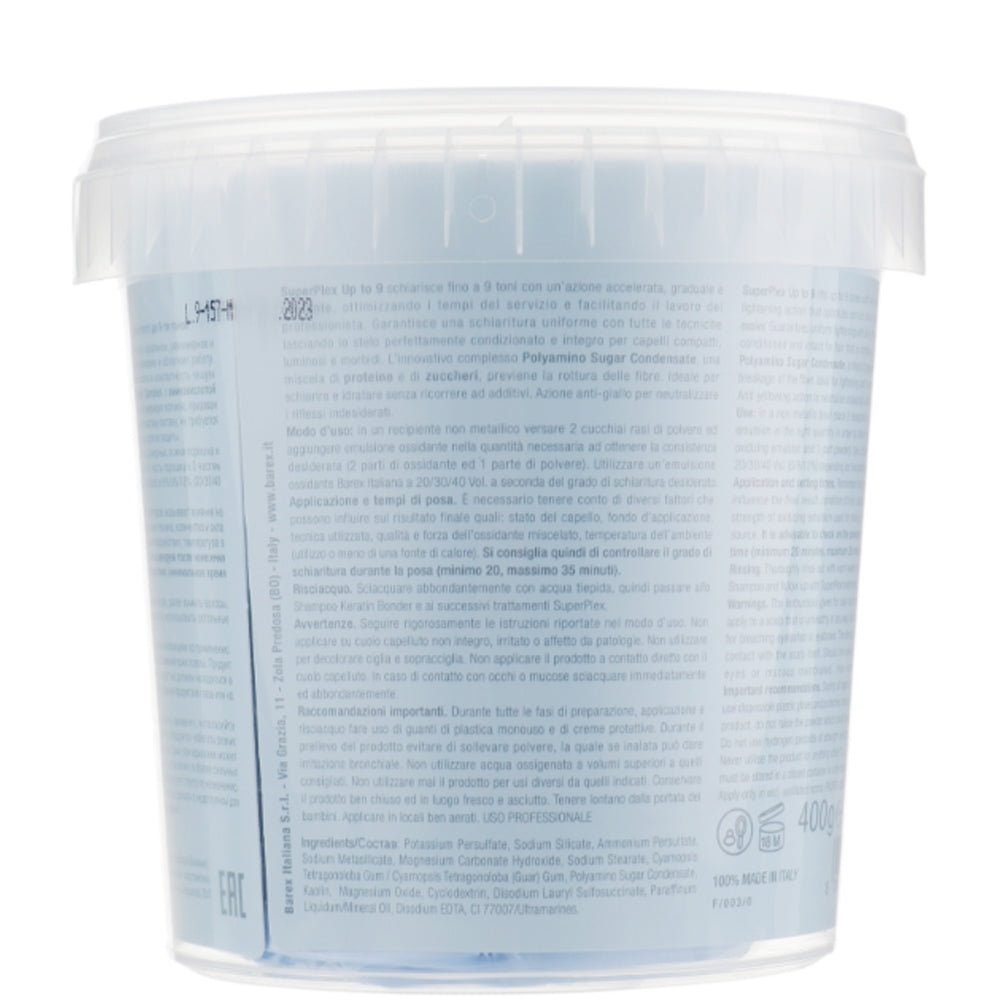 Barex Italiana Superplex Bleaching Powder - Порошок знебарвлюючий до 9 тонів, блакитний