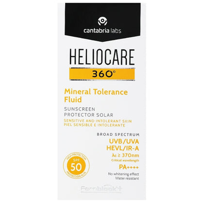 Cantabria Labs Heliocare 360º Mineral Tolerance Fluid SPF 50 - Солнцезащитный минеральный крем-флюид для чувствительной кожи