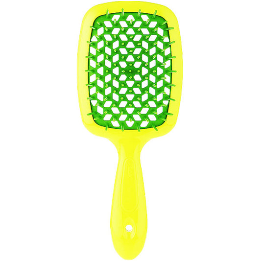 Гребінець для волосся жовтий з зеленим - Janeke Superbrush The Original Italian Green&Yellow