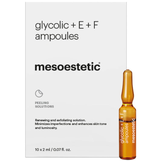 Ампули з гліколевою кислотою 10% та вітаміном E+F - Mesoestetic Glycolic 10% + E+F Ampoules