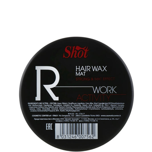 Shot Work Activity Hair Wax Mat R - Воск сильной фиксации и матовым эффектом