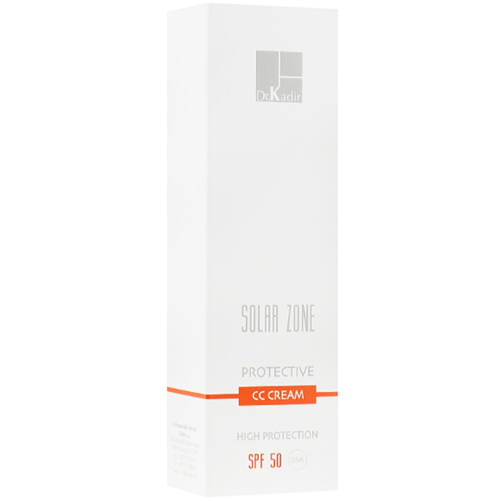 Dr. Kadir Solar Zone Protective CC Cream SPF 50 - Сонцезахисний зволожуючий крем з тоном