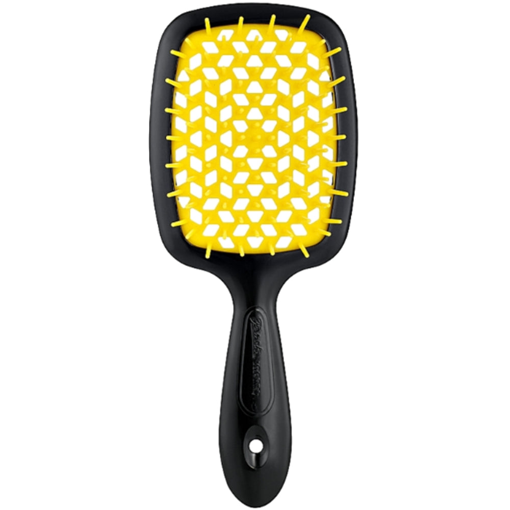 Расческа для волос черная с желтым - Janeke Superbrush The Original Italian Black&Yellow