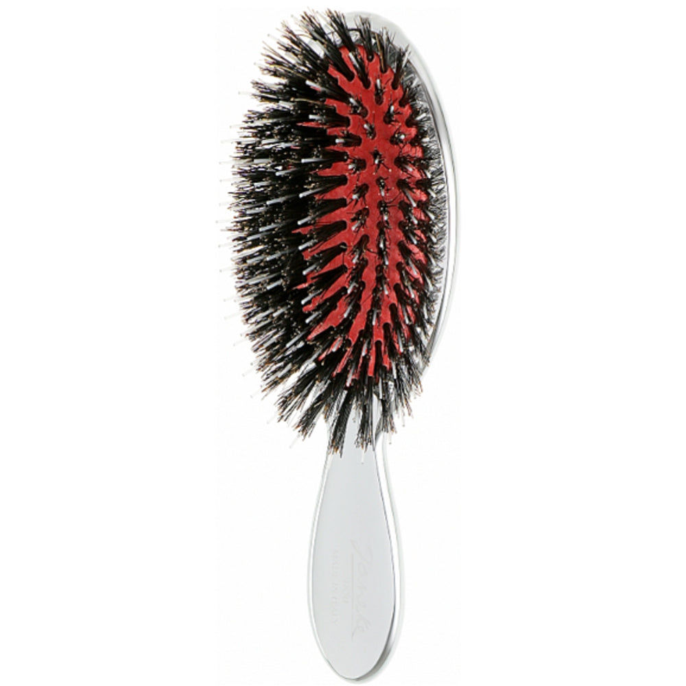 Щетка для волос с натуральной щетиной - Janeke Silver Hairbrush M