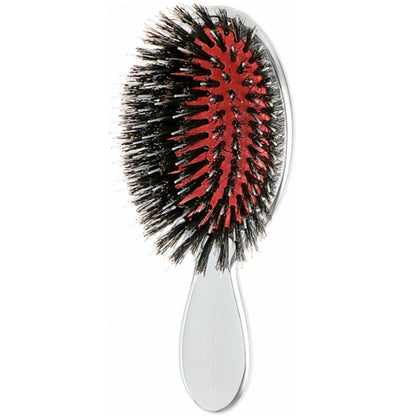 Щетка для волос с натуральной щетиной - Janeke Silver Hairbrush S