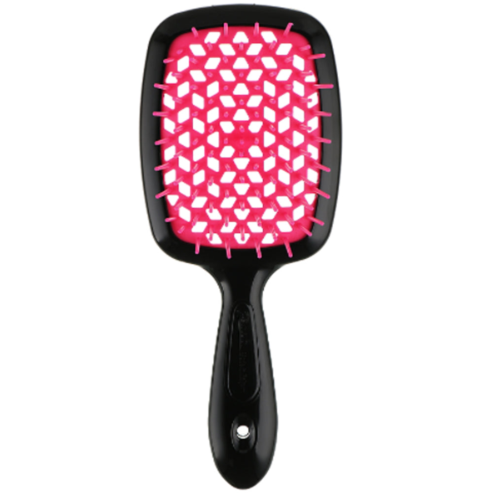 Расческа для волос черная с розовым - Janeke Superbrush Small Black&Pink