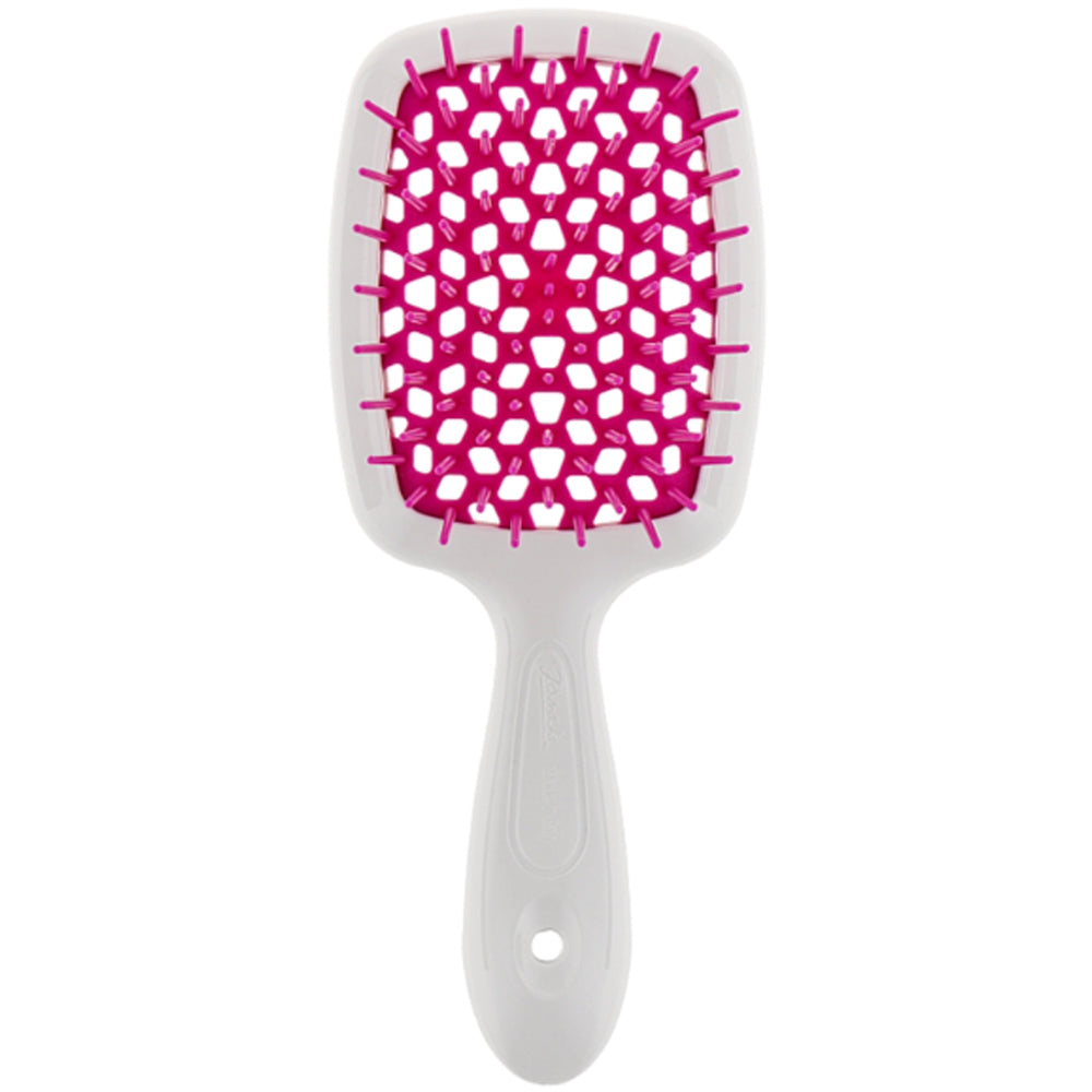 Расческа для волос белая фуксия - Janeke Superbrush Small White Fuchsia