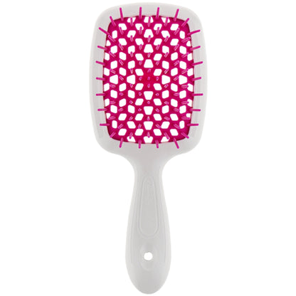 Расческа для волос белая фуксия - Janeke Superbrush Small White Fuchsia