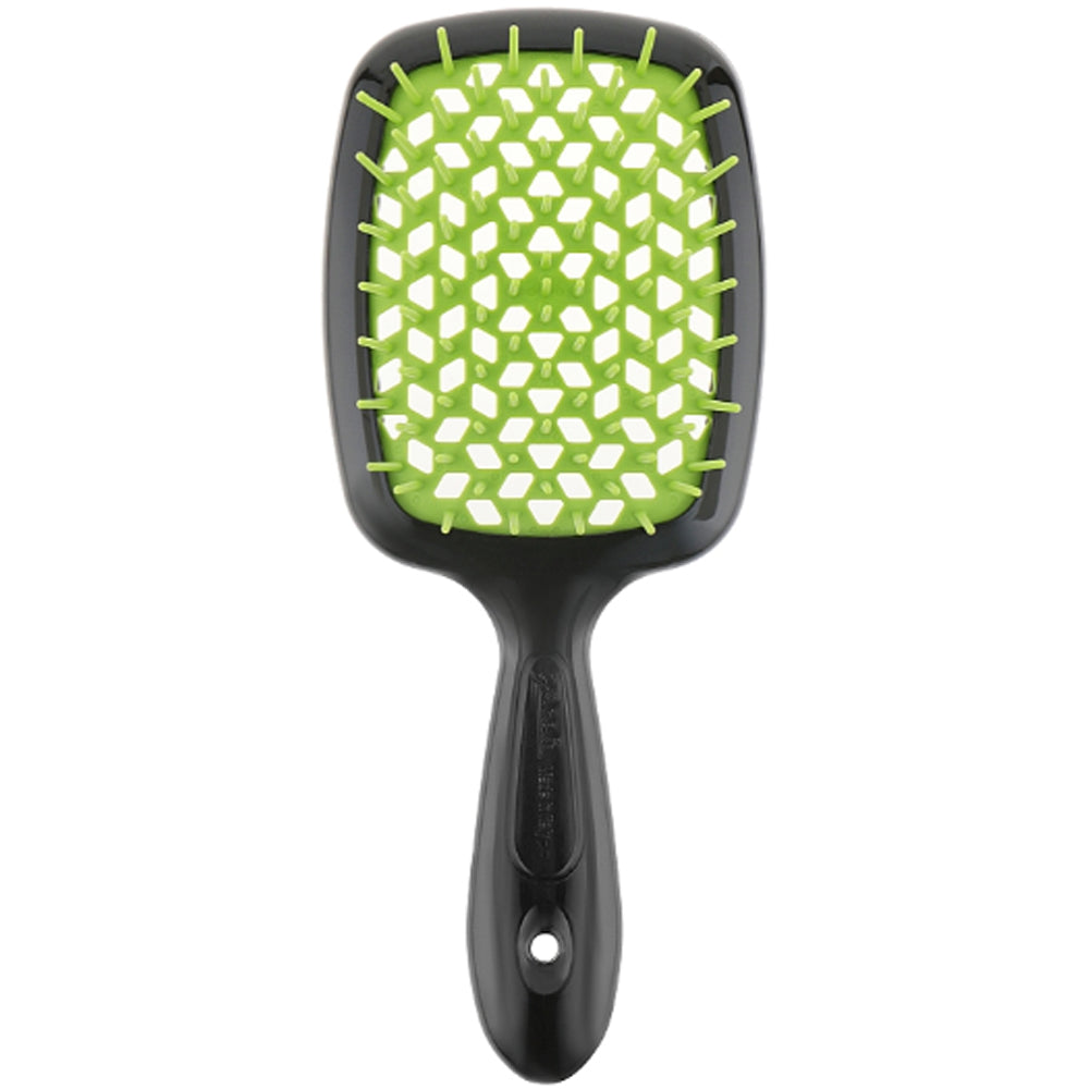 Гребінець для волосся чорний з зеленим - Janeke Superbrush The Original Italian Black&Green