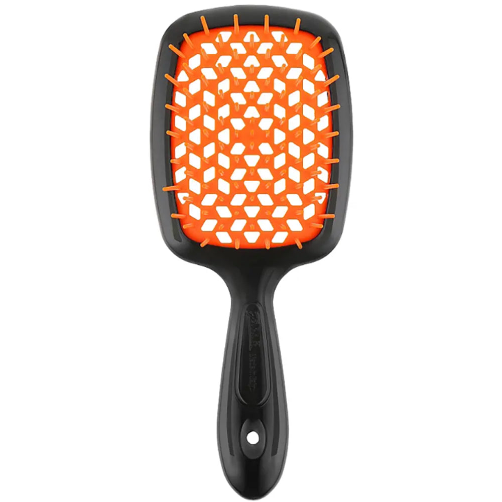 Гребінець для волосся чорний з помаранжевим - Janeke Superbrush The Original Italian Black&Orange