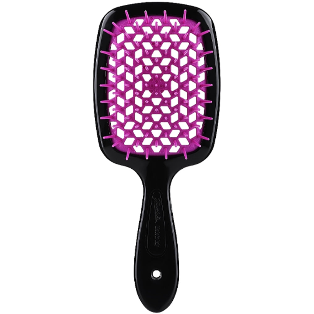 Расческа для волос черная с фиолетовым - Janeke Superbrush The Original Italian Black&Violet