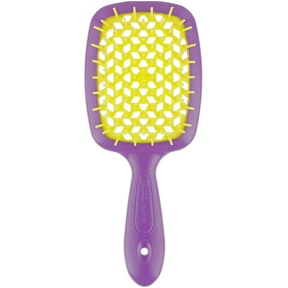 Расческа для волос фиолетовая с желтыми - Janeke Superbrush The Original Italian Violet&Yellow