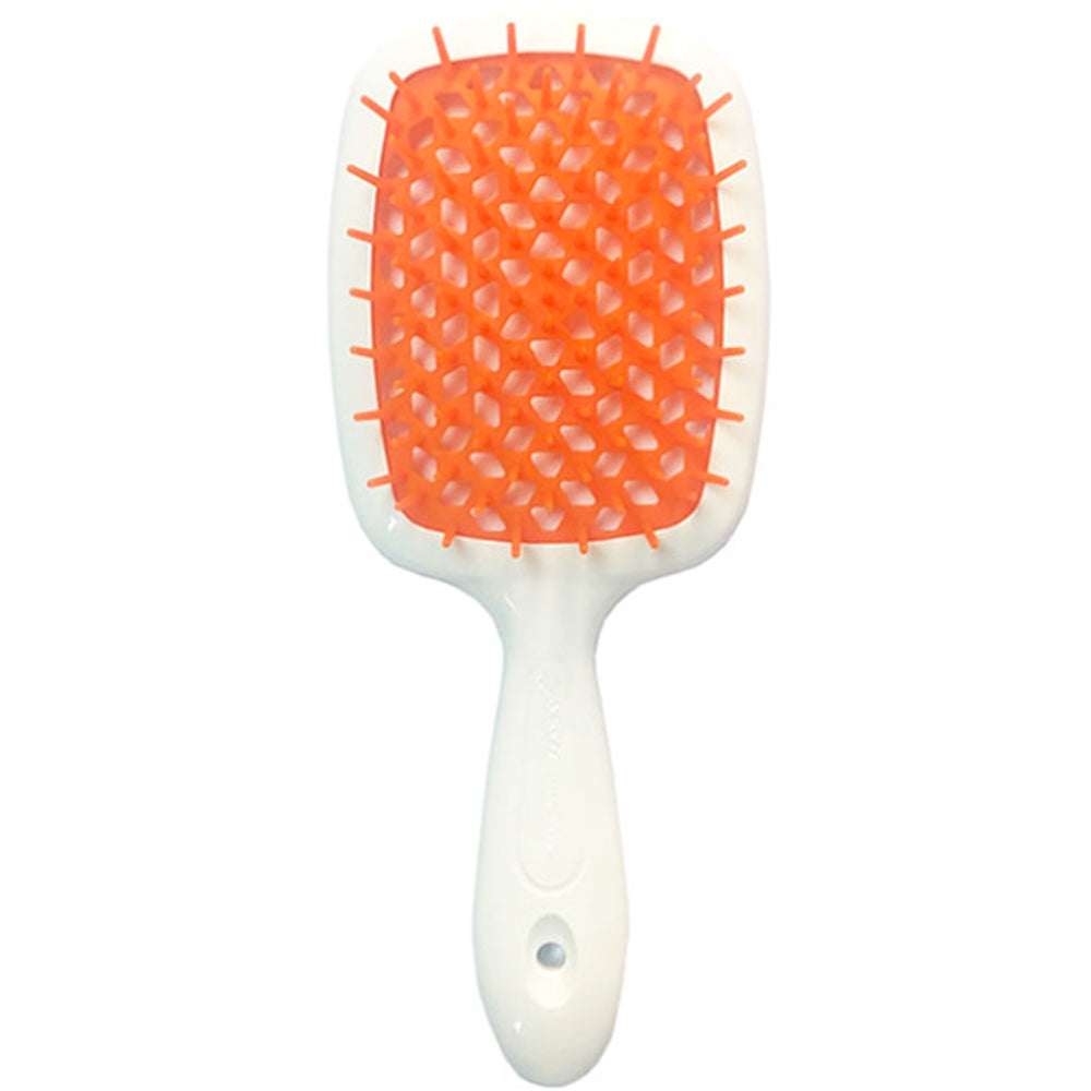 Гребінець для волосся білий з помаранчевим - Janeke Superbrush The Original Italian White&Orange