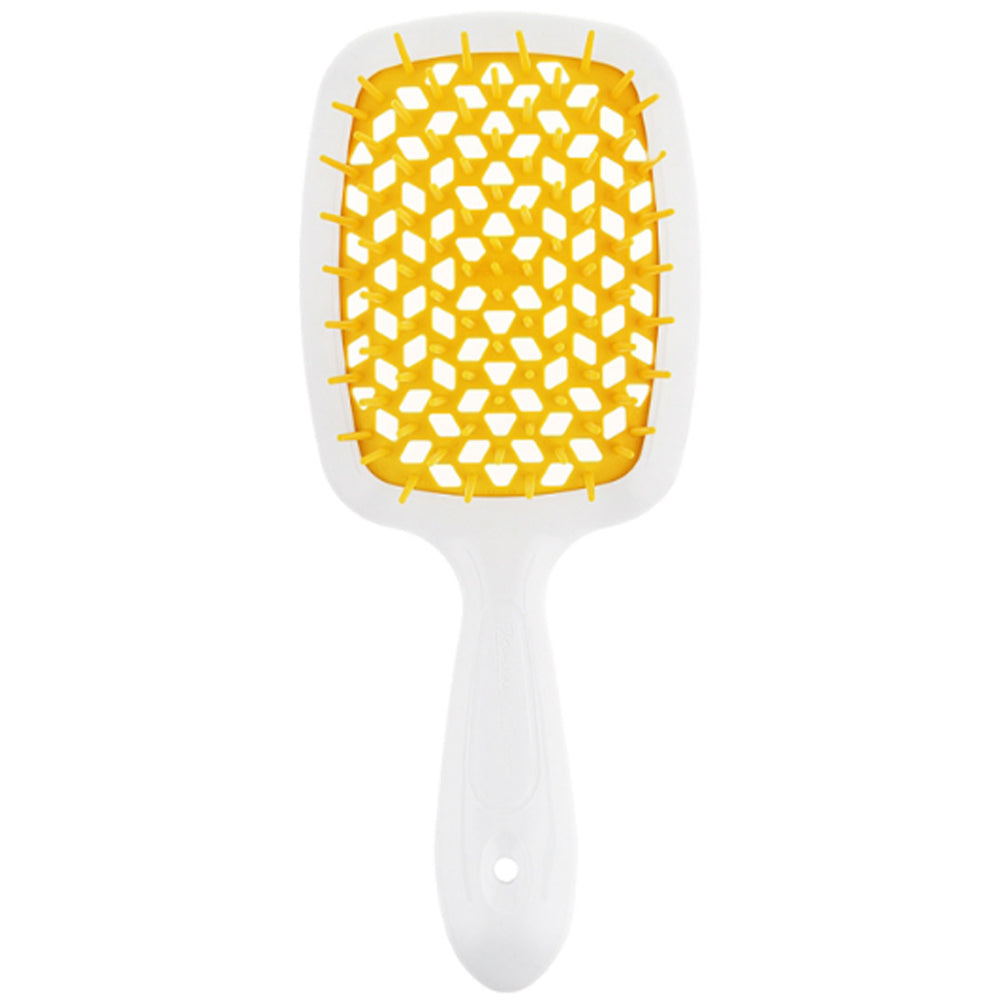 Гребінець для волосся білий з жовтим - Janeke Superbrush The Original Italian White&Yellow