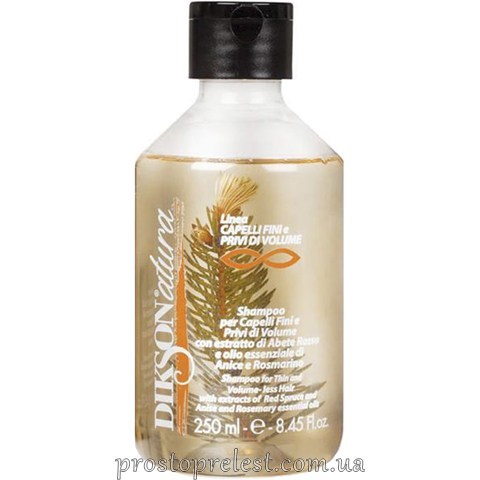 Dikson Natura Shampoo Volume - Шампунь для тонкого і позбавленого об'єму волосся з екстрактом червоної ялини