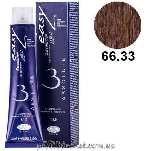 Lisap Easy Absolute 3 Hair Сolor Cream 60 ml - Безаміачна фарба з кератином та аргановою олією 60 мл